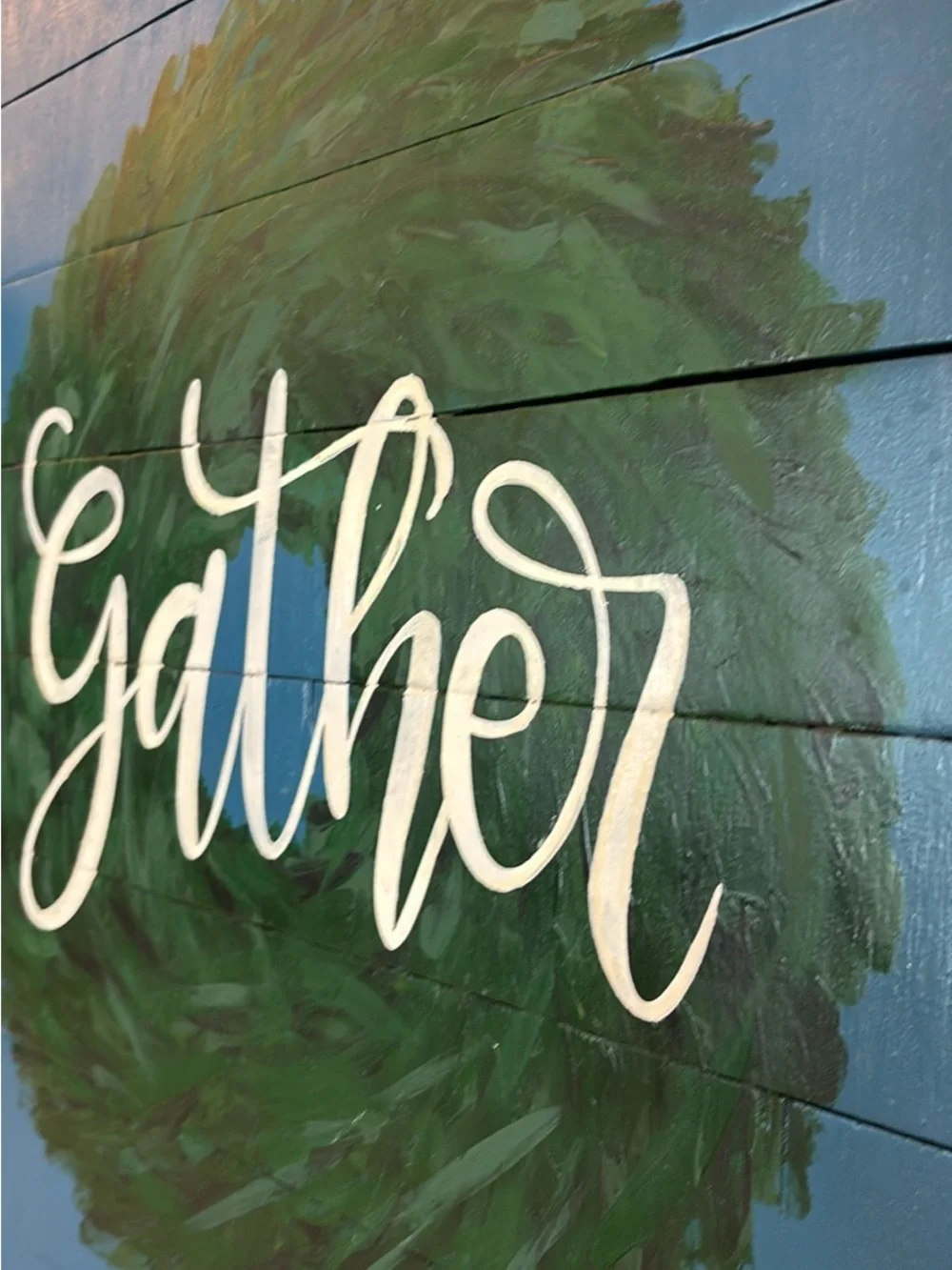 Gather Script Wall Art in Blue and Green